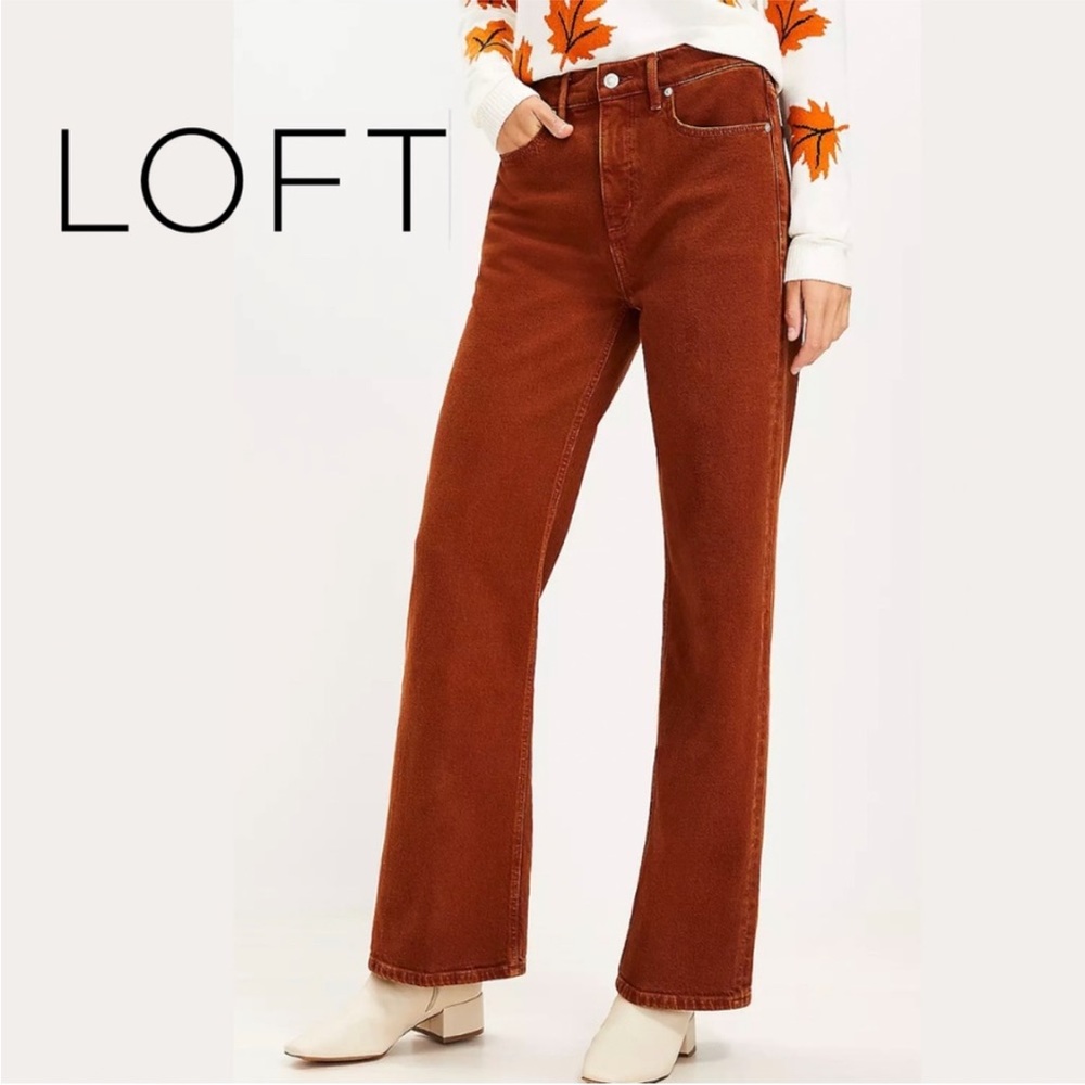 LOFT Wide Leg High Rise Jeans
